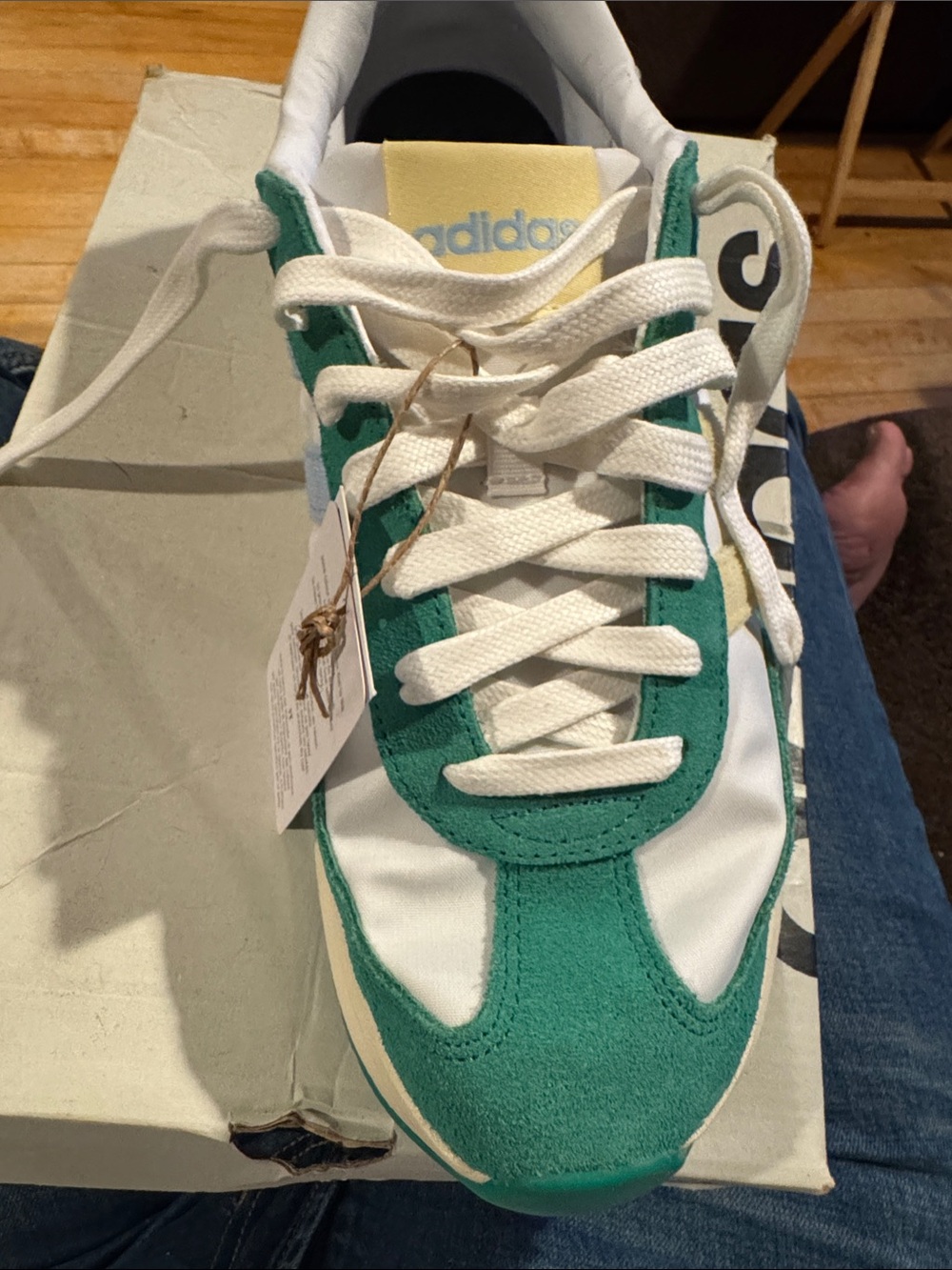 adidas Women's Green & White Retro Runner Sneaker